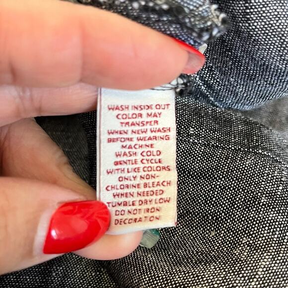 Lagenlook Boho Linen Women Shirt Size 22W Gray Artsy Boxy Embroidered Coastal - Picture 7 of 7